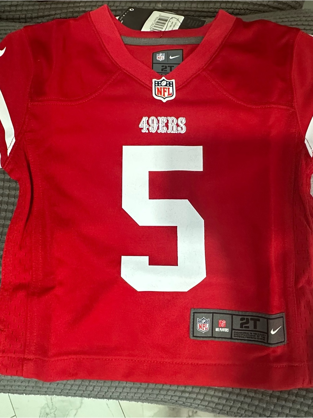 Nike NFL Youth Boys San Francisco 49ers Trey Lance #5 Football Jersey size 2T